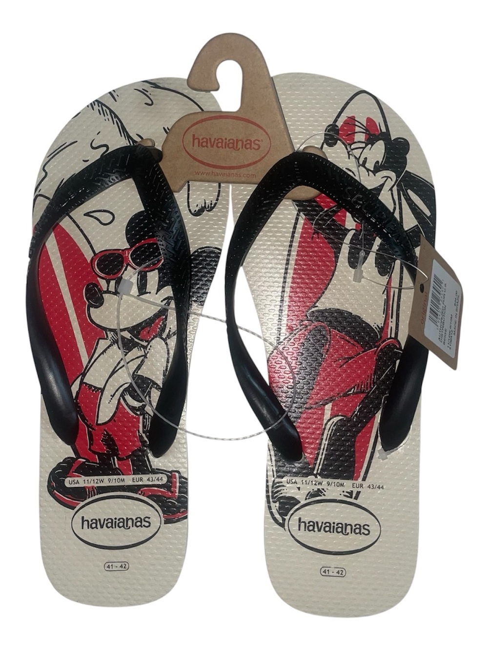 Havaianas Women Disney Mickey Mouse Flip Flops - Black & Red 11/12W 9/10M